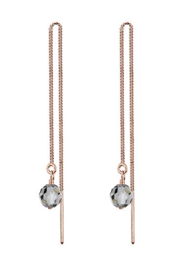 ELLI Ohrringe Ohrhänger Durchzieher Glas Kristalle Hellblau 925 Sterling Silber Rosegold
