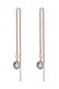 Ohrringe Ohrhänger Durchzieher Glas Kristalle Hellblau 925 Sterling Silber Rosegold