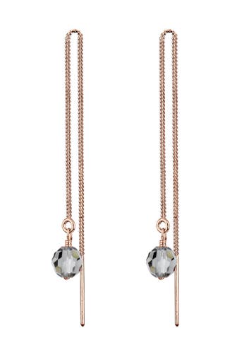 ELLI Ohrringe Ohrhänger Durchzieher Glas Kristalle Hellblau 925 Sterling Silber Rosegold