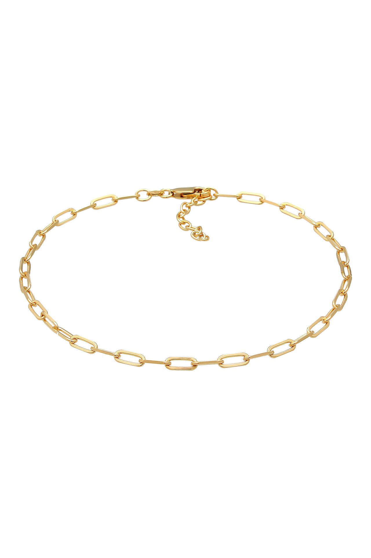 ELLI Fusskettchen Glieder Oval Basic Chain Optik 925 Silber Gold, Bild 1