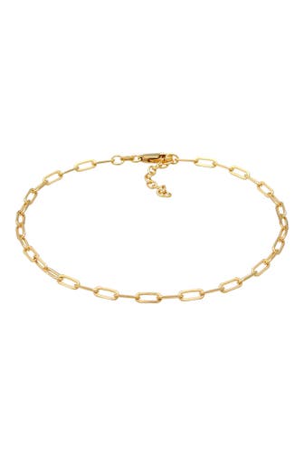 ELLI Fusskettchen Glieder Oval Basic Chain Optik 925 Silber Gold
