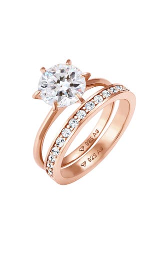 ELLI Ring Eternity Set 925 Silber, mit Kristallen von Swarovski® Rosegold