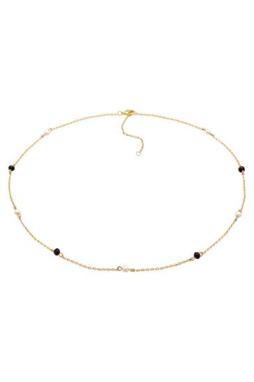 ELLI Kette Kristalle Perlen Zart Elegant Goldfarben Gold