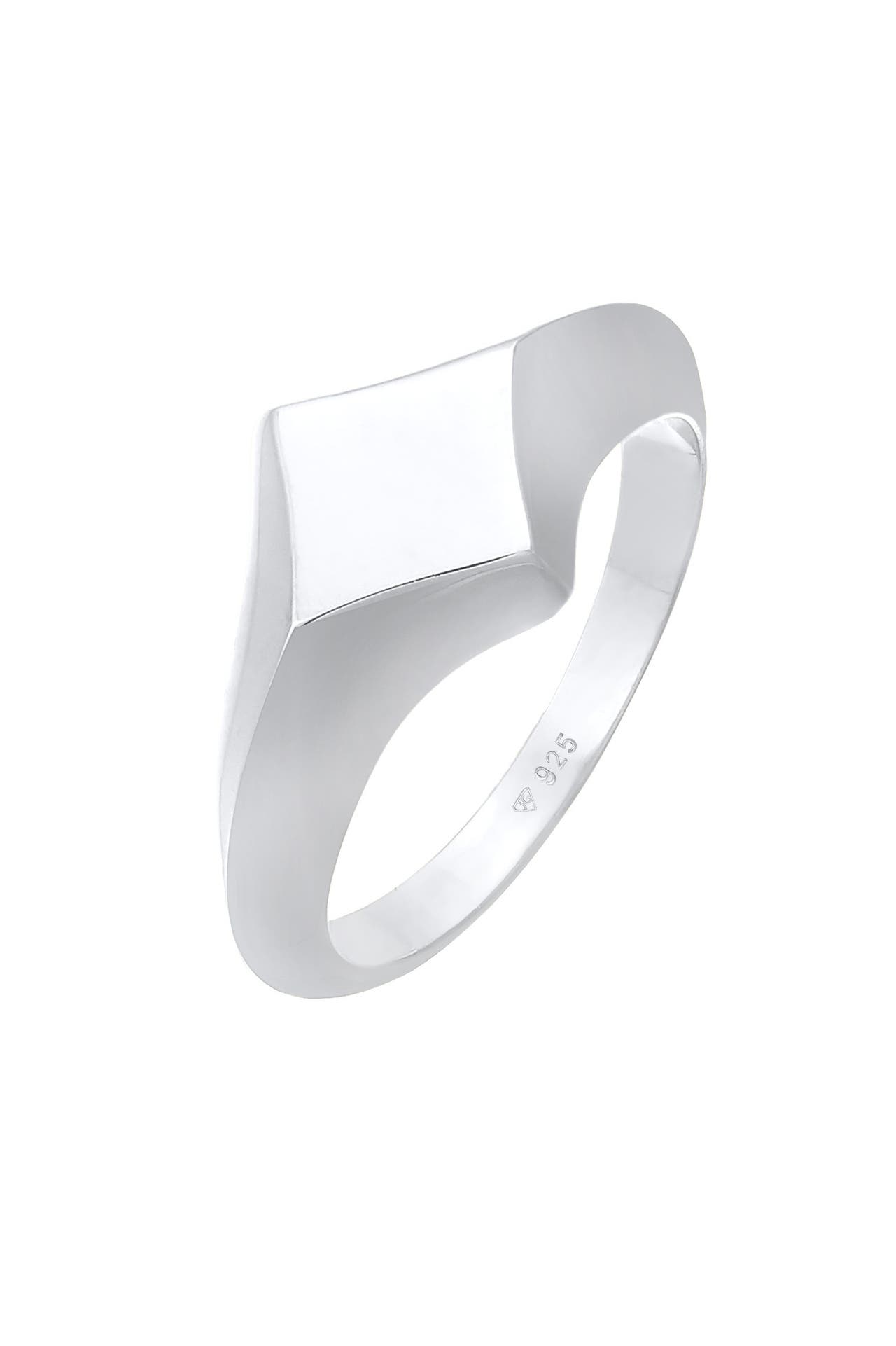 ELLI PREMIUM Ring Siegelring Raute Geo Look 925 Silber Silber, Bild 1