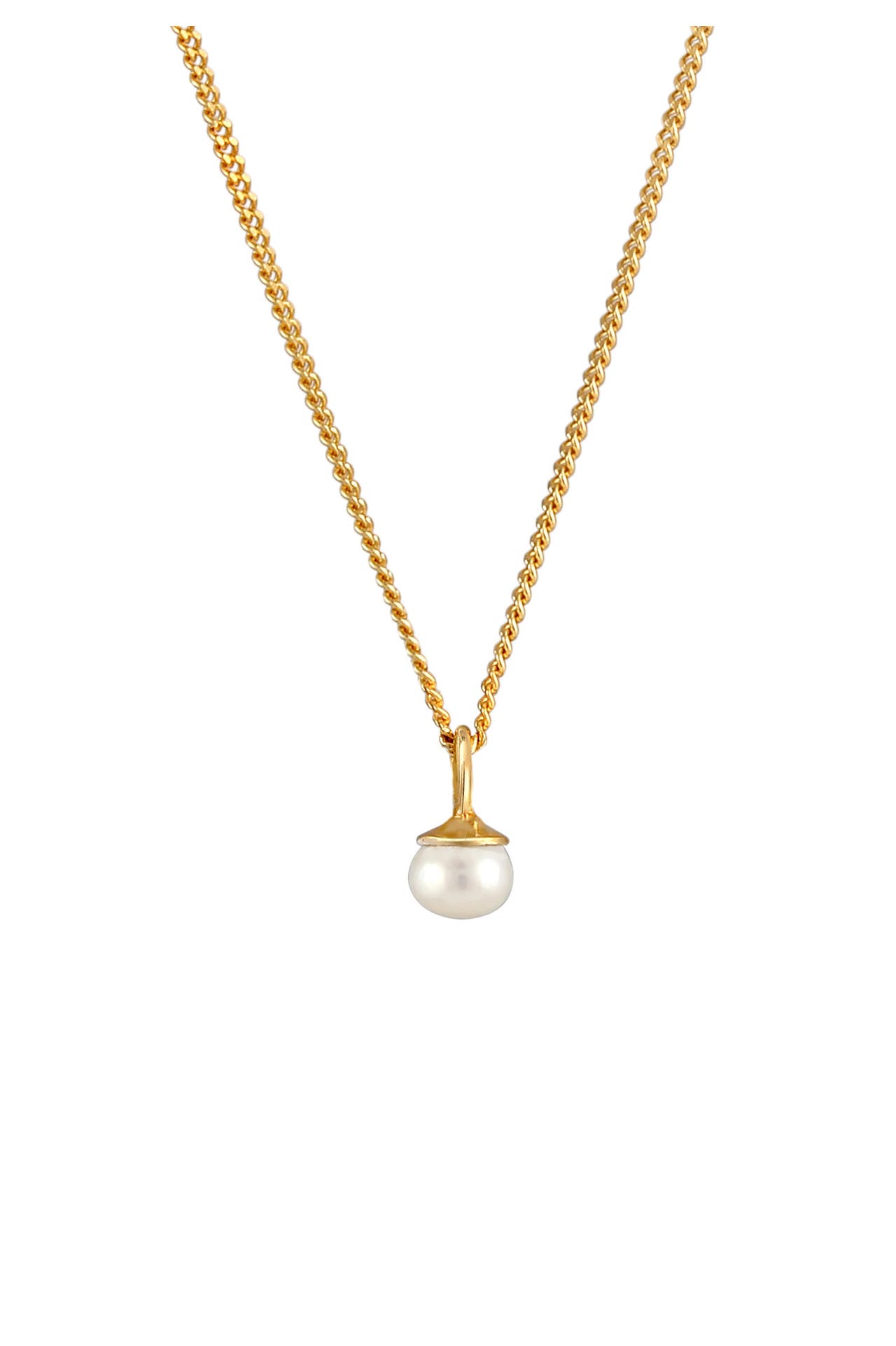 ELLI Kette Anhänger Süßwasserzuchtperle Schlicht 925 Silber Gold, Bild 1