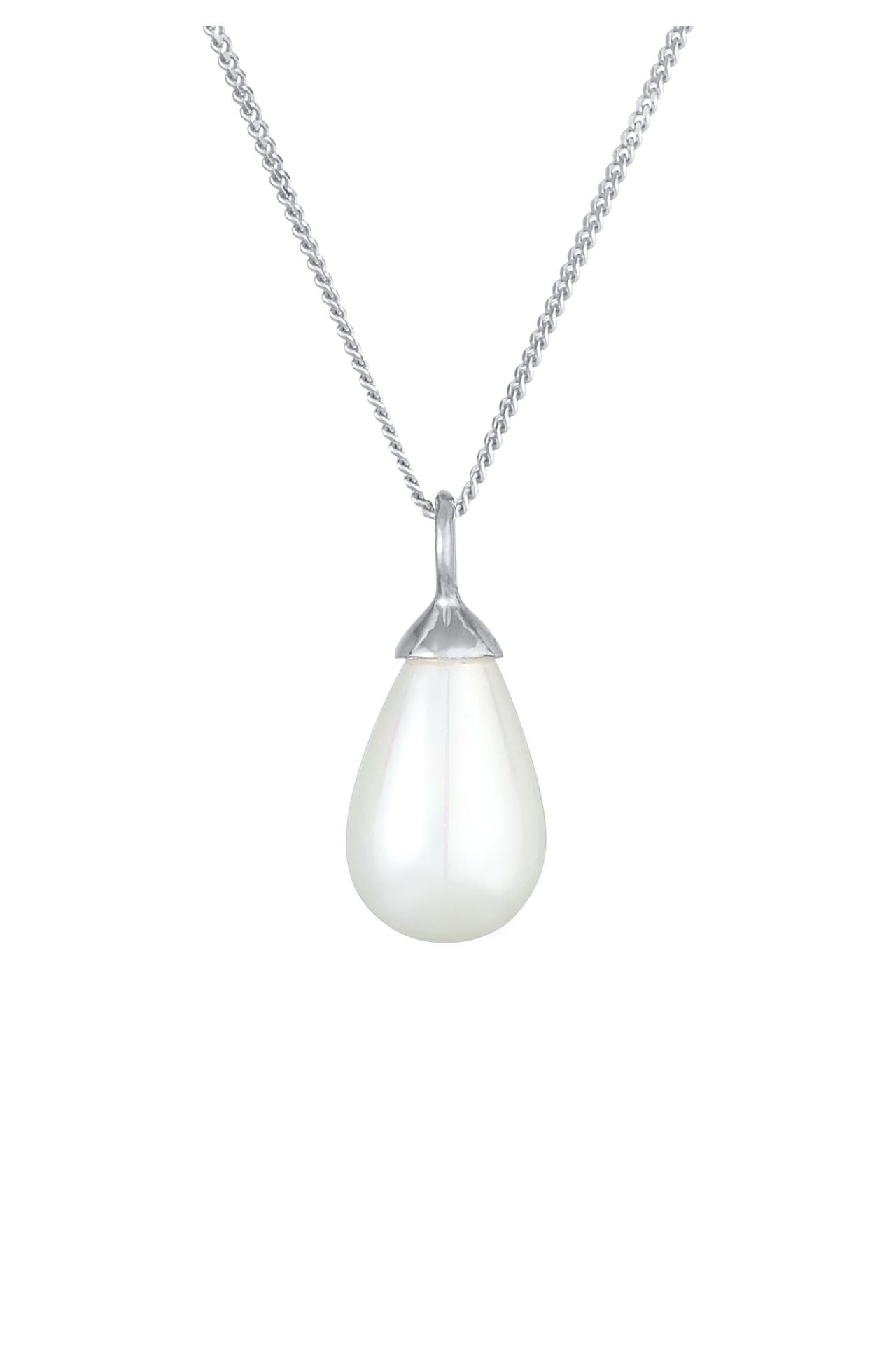 NENALINA Kette Anhänger Muschelkernperle Tropfen 925 Silber Silber, Bild 1
