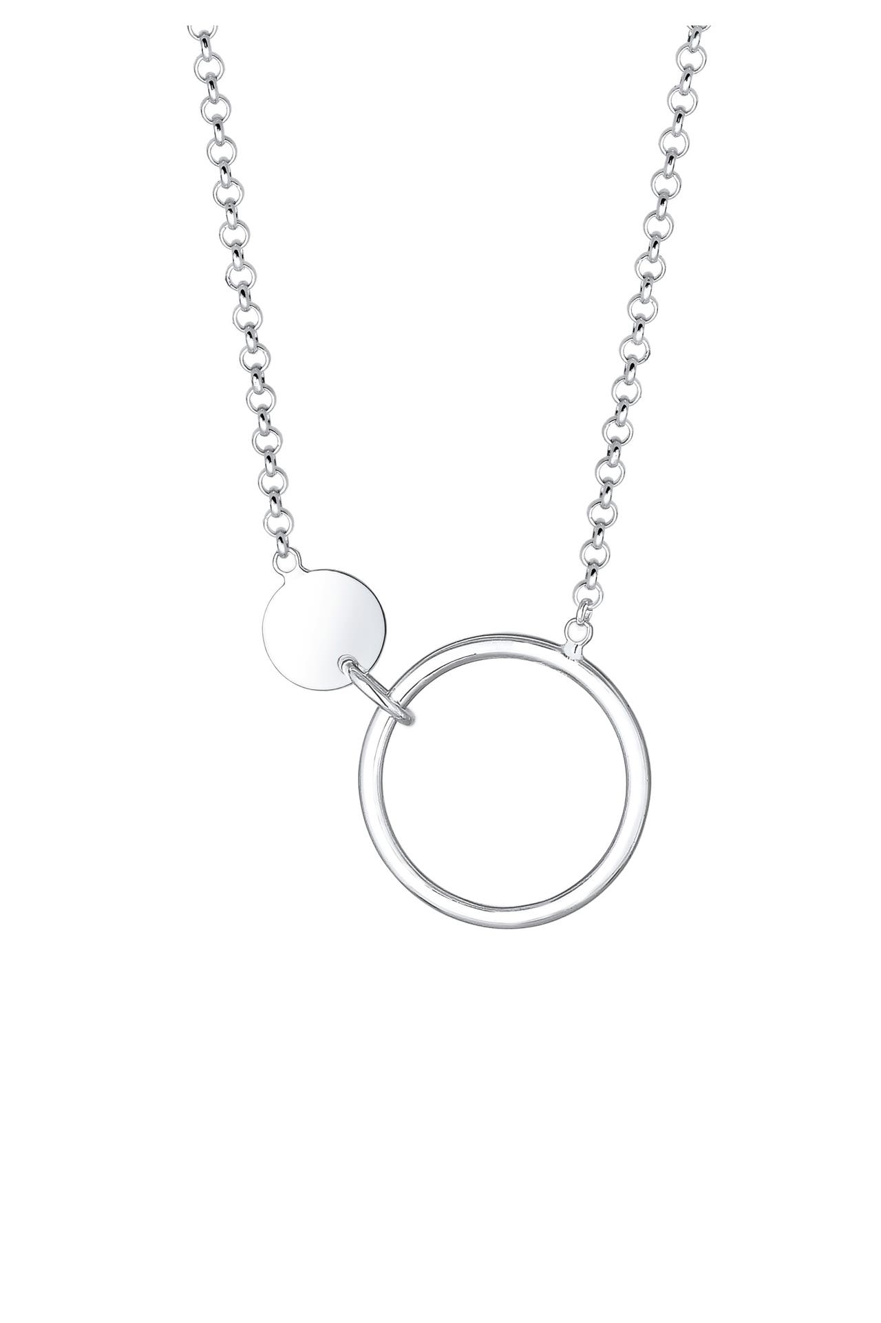 ELLI Kette Erbskette Kreis Plättchen Geo Design 925 Sterling Silber Silber, Bild 1