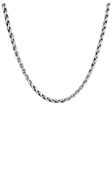 KUZZOI Kette Herren Glieder Zopfkette Oxidiert 925 Silber Silber