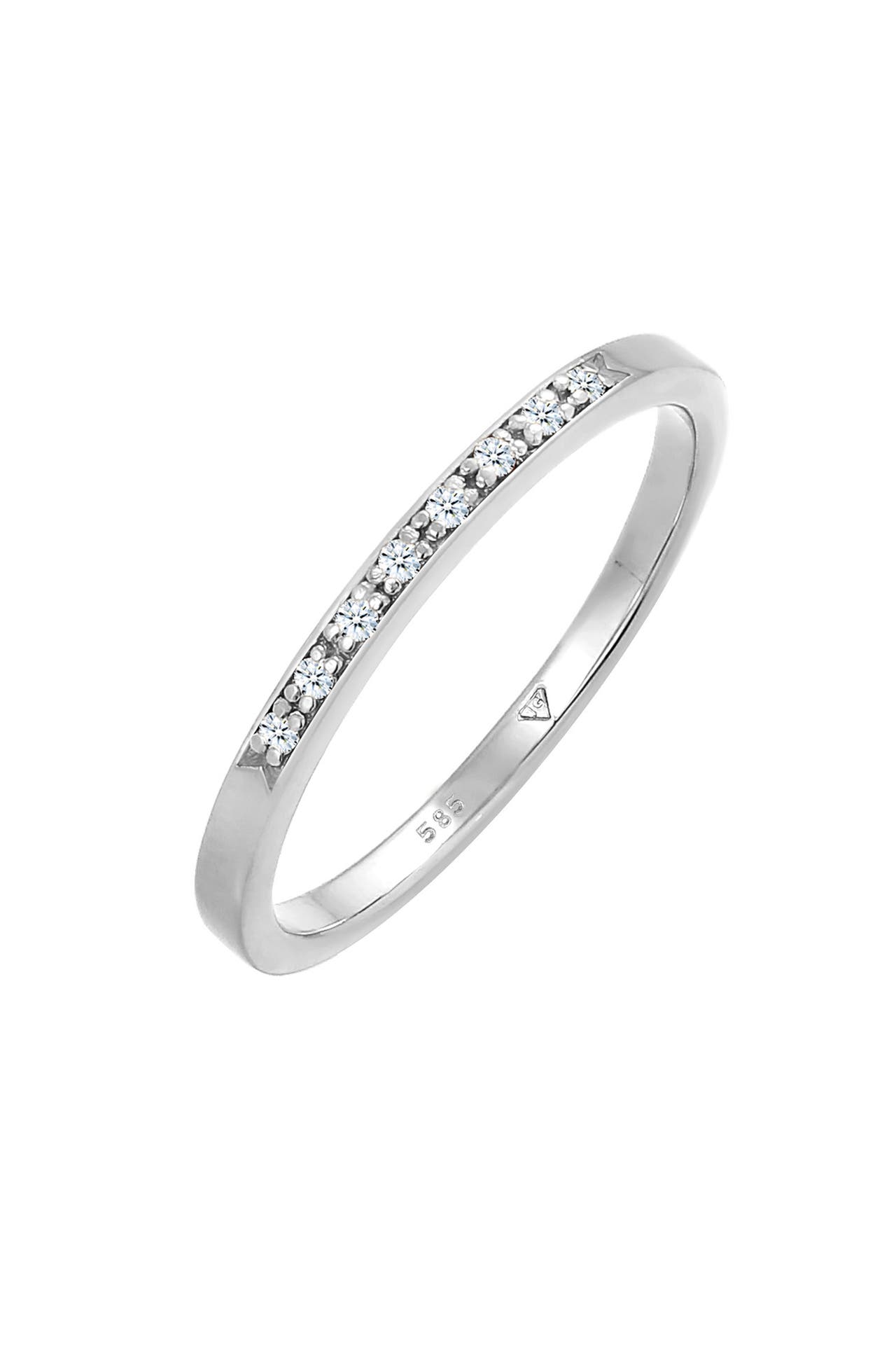ELLI DIAMONDS Ring Bandring Verlobung Diamant (0.04 ct) 585 Weißgold Weiß, Bild 1