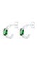 Ohrringe Creole Ohrstecker Zirkonia Grün 925 Sterling Silber Silber