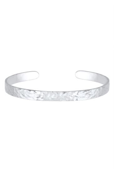 KUZZOI Armband Herren Basic Bangle Matt 925 Silber Grau