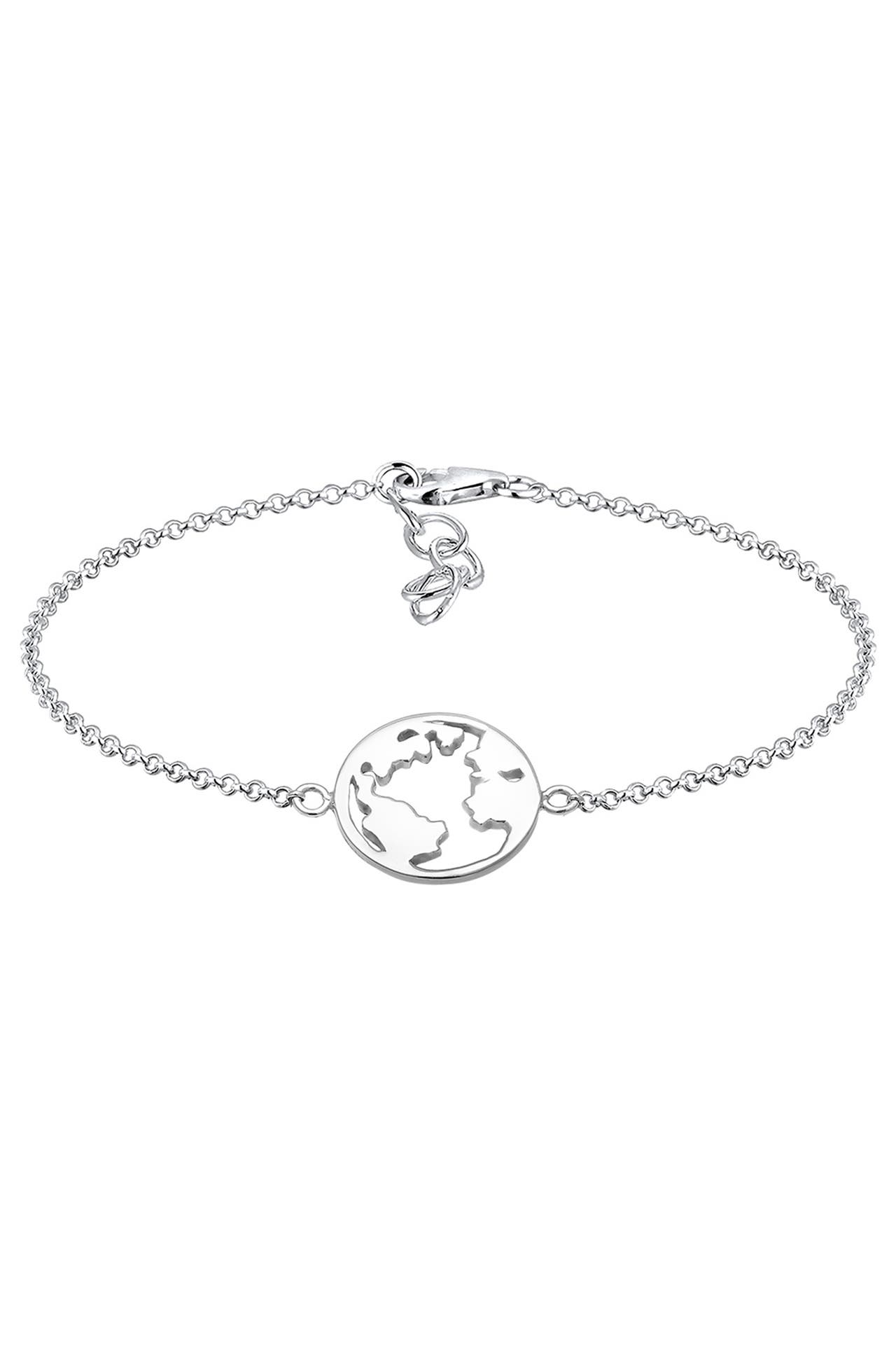 ELLI Armband Weltkugel Globus Reise Travel Cut Out 925er Silber Silber, Bild 1