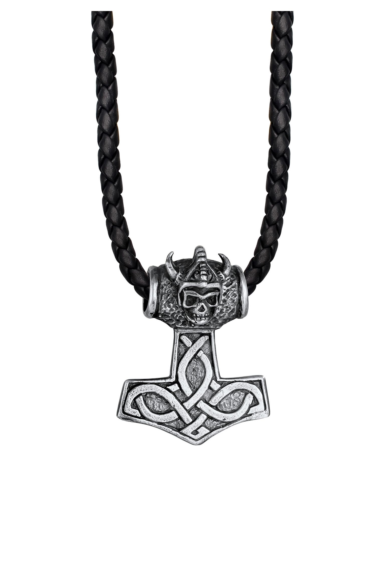 - Knoten 925 | Silber günstig Outletcity » kaufen Keltischer online Halskette Lederkette KUZZOI Hammer
