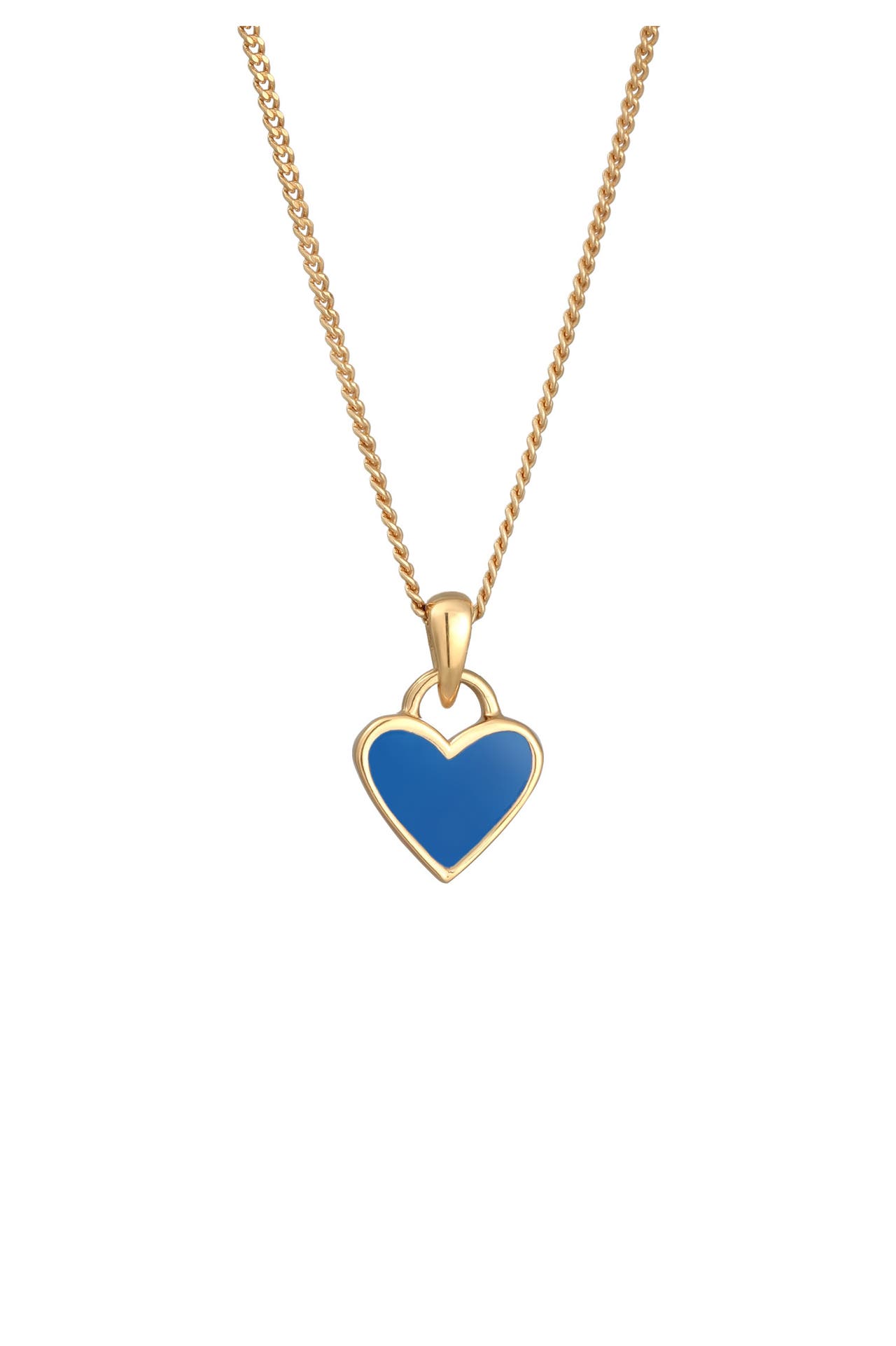 ELLI Kette Herz Anhänger Emaille 925 Silber vergoldet Blau, Bild 1