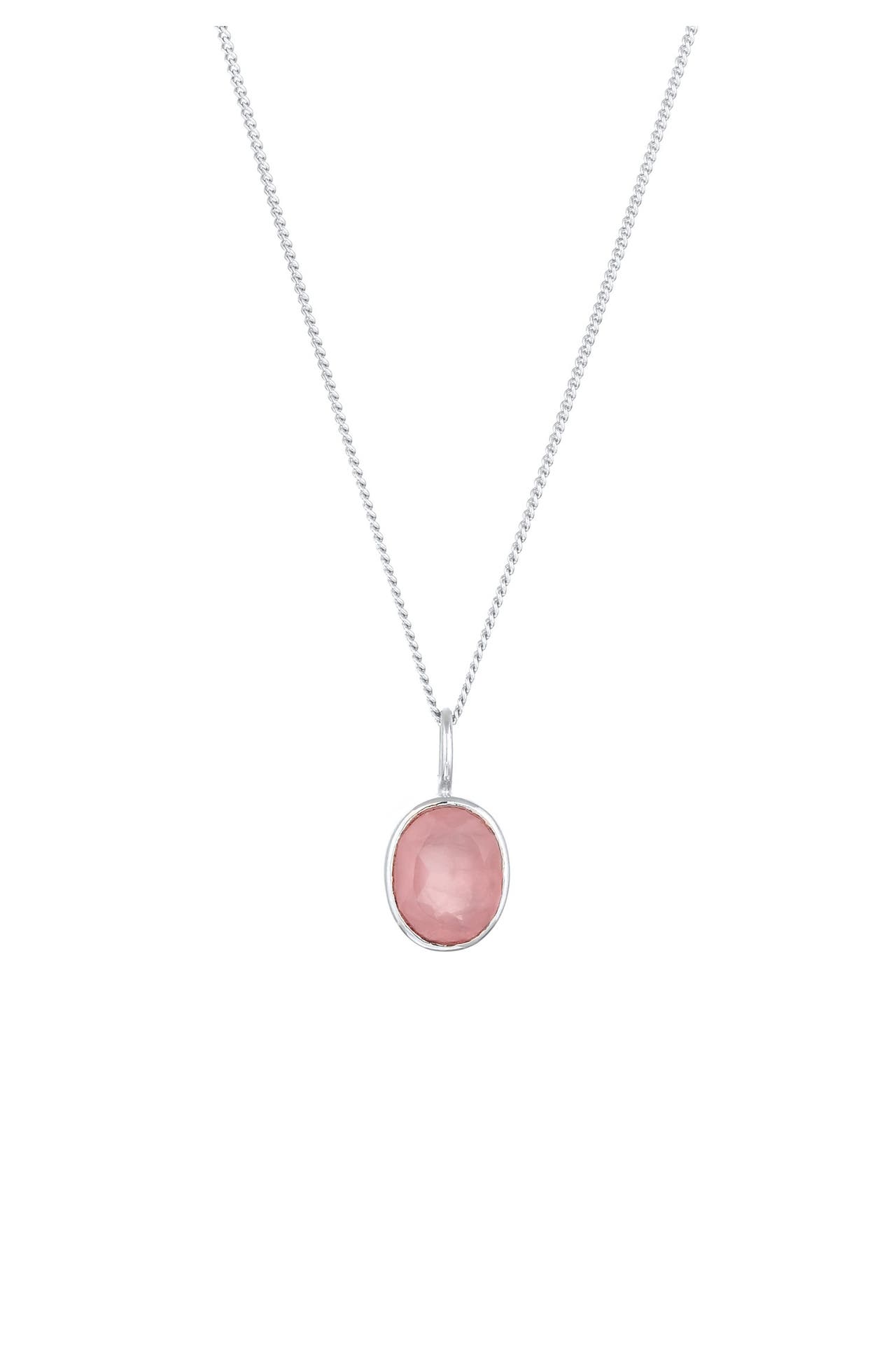 ELLI Kette Anhänger Edelstein Quarz Rosé 925 Sterling Silber Silber, Bild 1