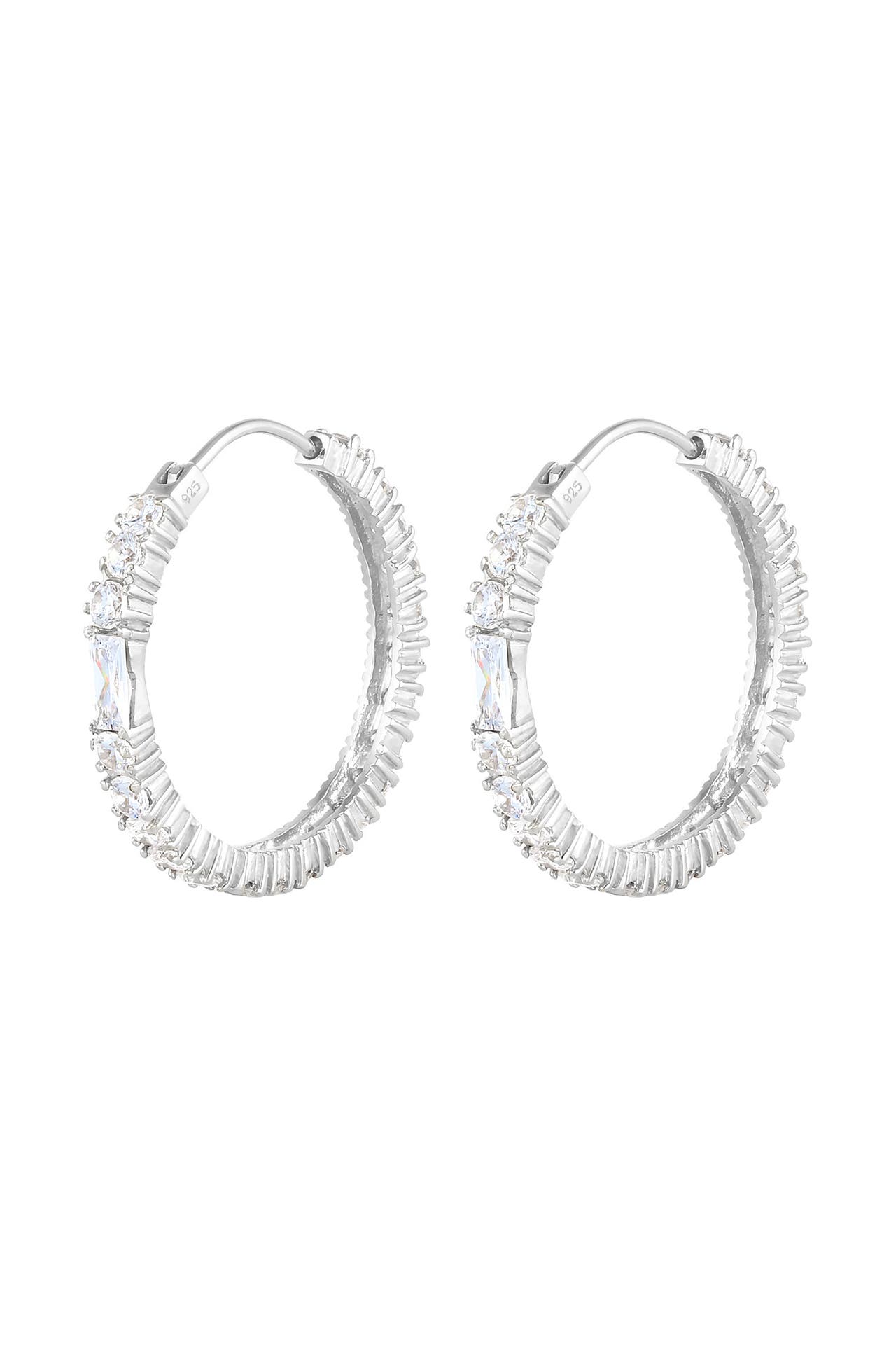 ELLI PREMIUM Ohrringe Creolen Zirkonia Pavé Funkelnd 925 Silber Silber, Bild 1