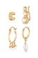 Ohrringe Earcuff Creole Climper Süßwasserperle Set 925 Silber Gold