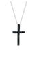 Kette Kreuz Religion 925 Sterling Silber, mit Kristallen von Swarovski® Schwarz