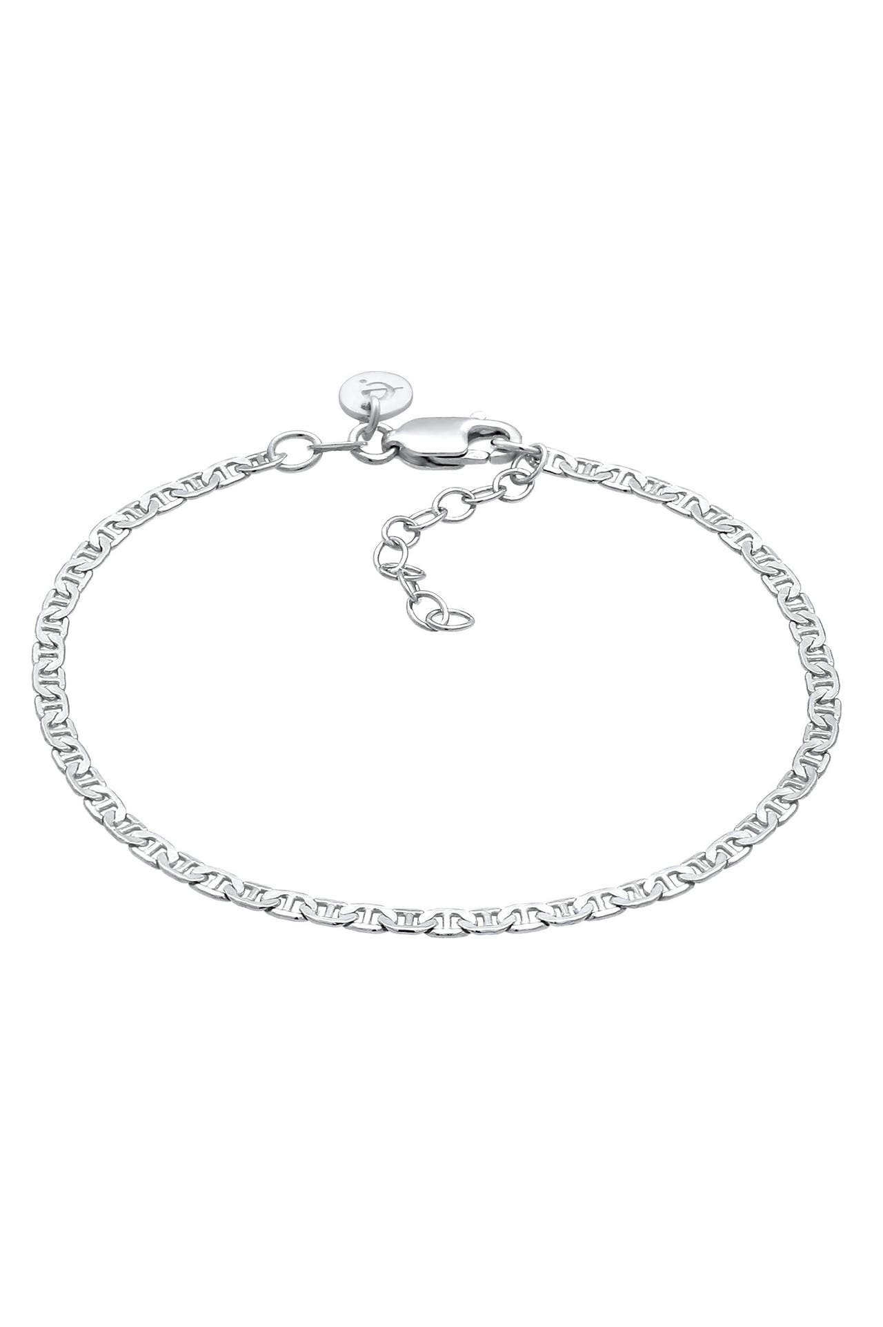 ELLI PREMIUM Armband Stäbchen-Panzerkette Robust Basic 925er Silber Silber, Bild 1