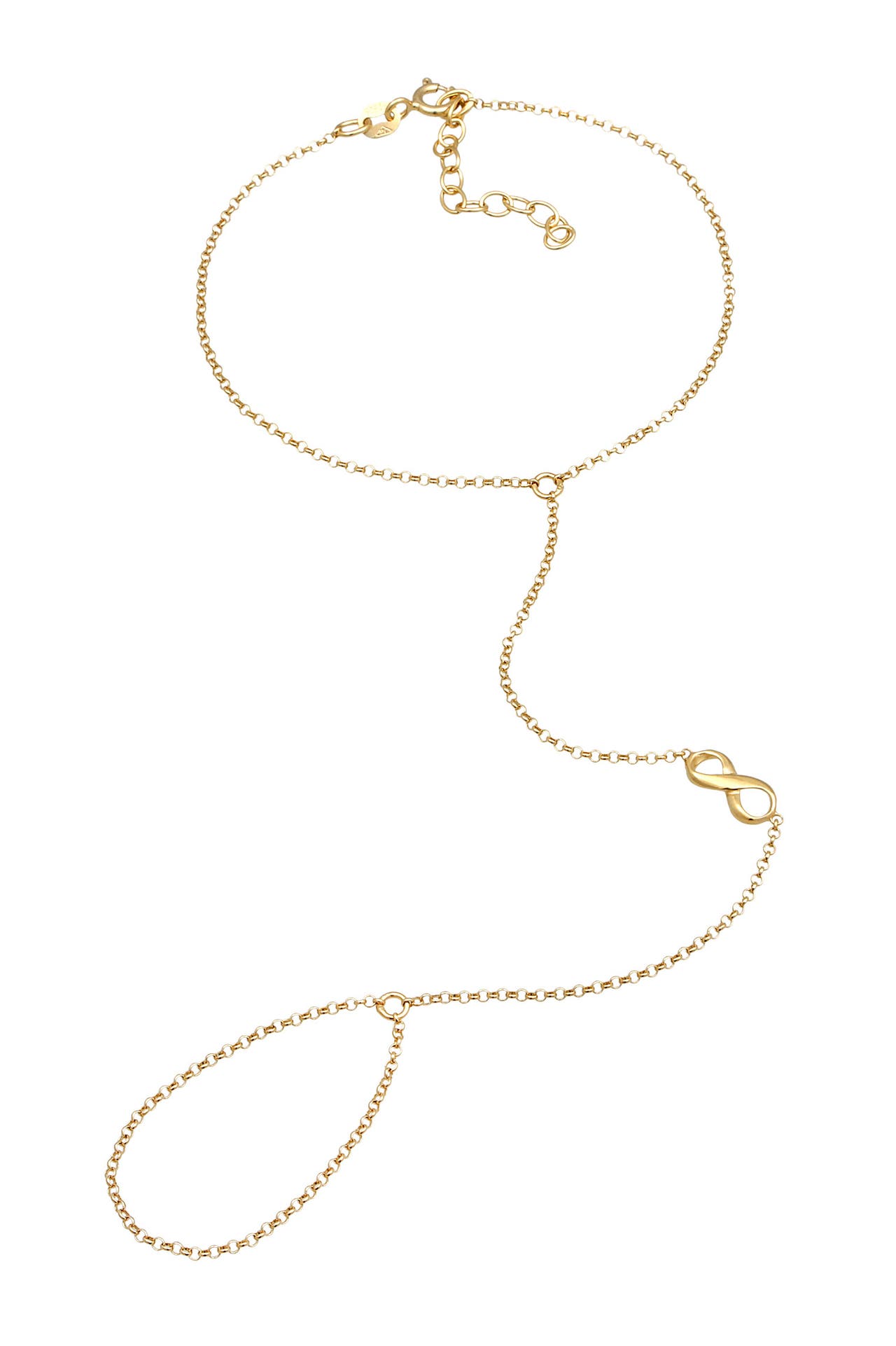 ELLI Armband Handchain Infinity 925 Silber Gold, Bild 1