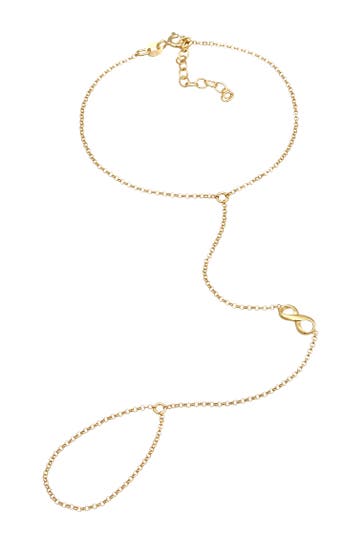 ELLI Armband Handchain Infinity 925 Silber Gold