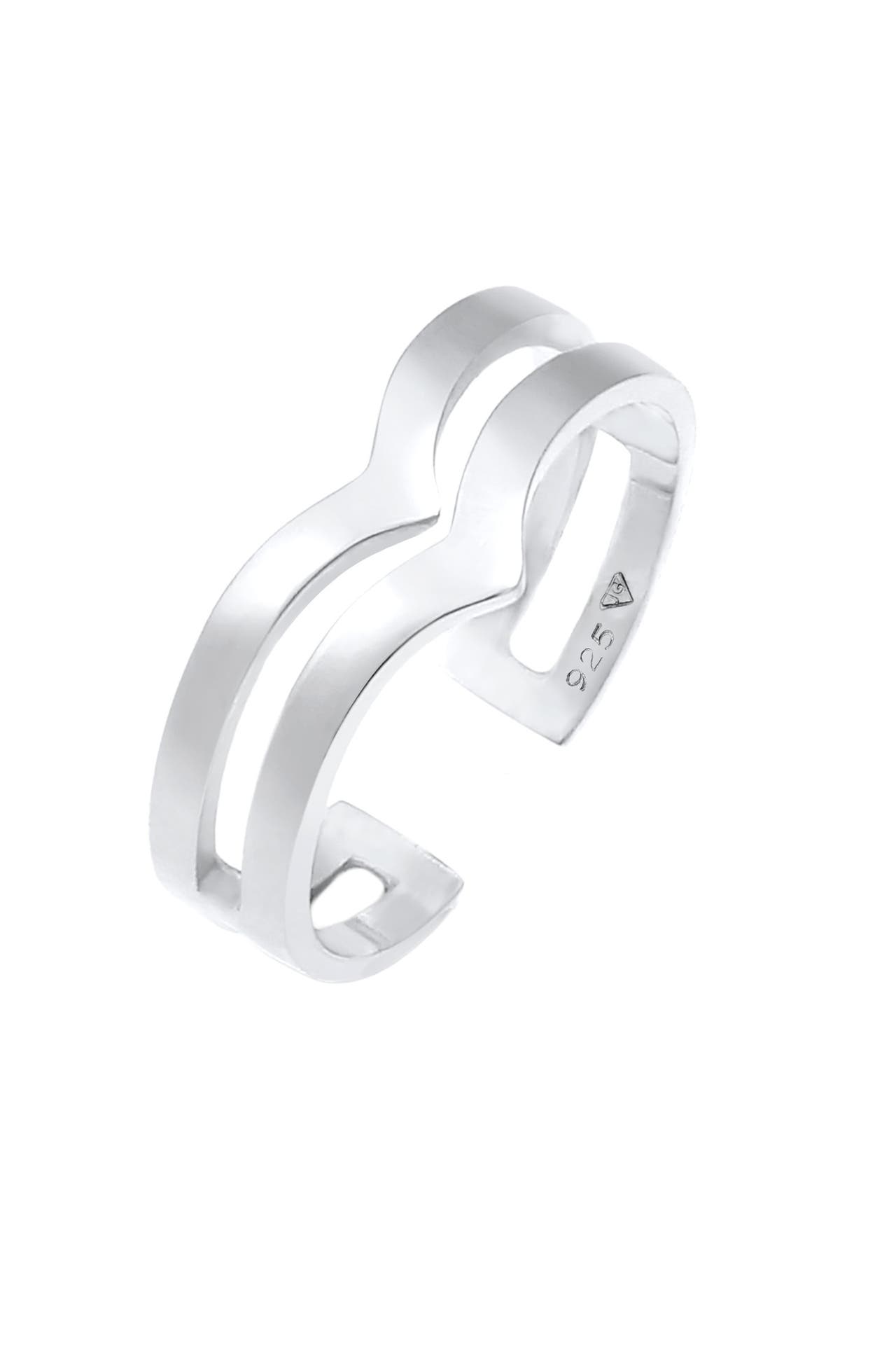 ELLI Ring offen V-Form Geo Winkel Basic 925 Silber Silber, Bild 1