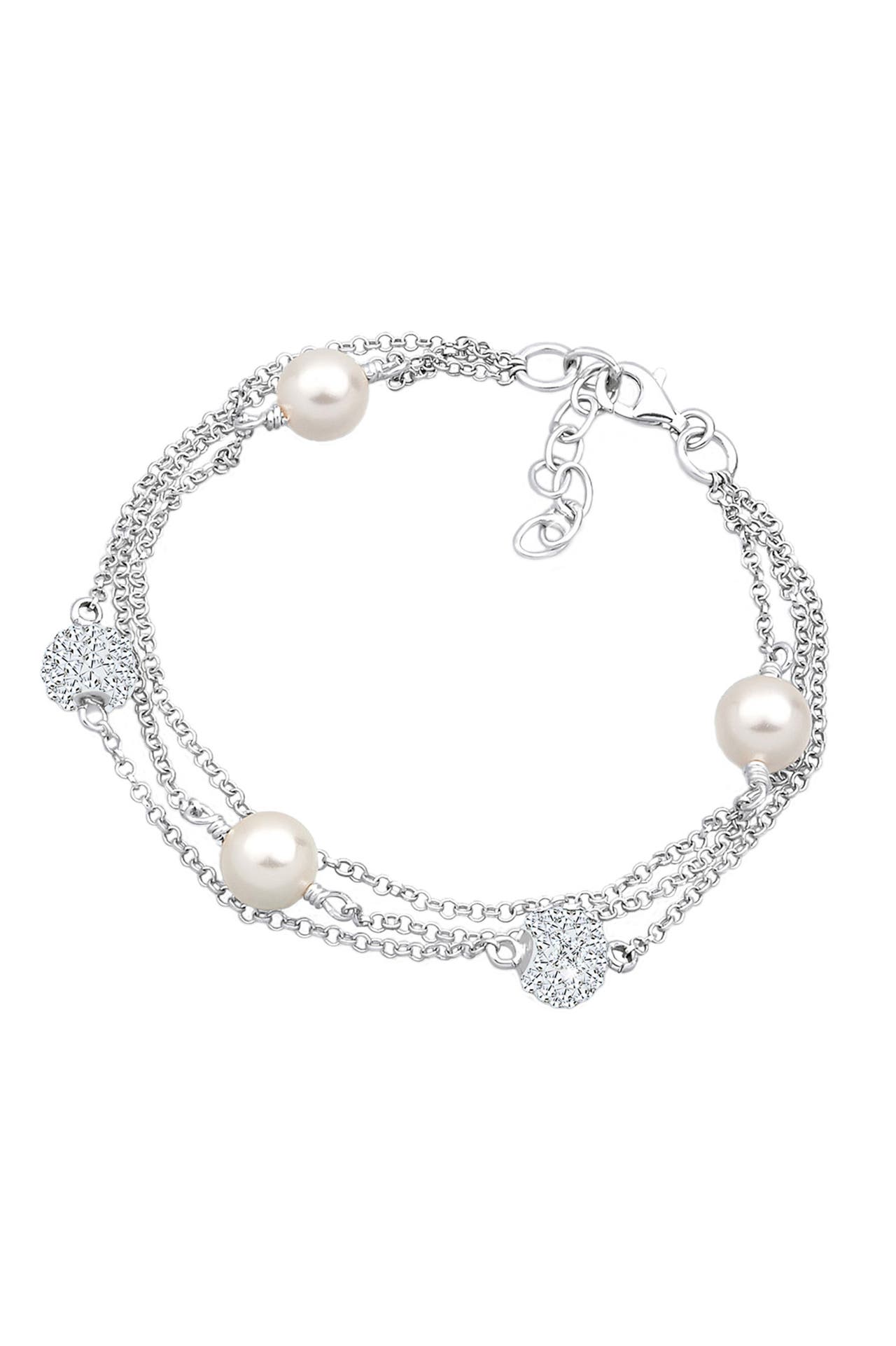 ELLI Armband Kugel Elegant synthetischen Perlen 925 Silber Weiß, Bild 1