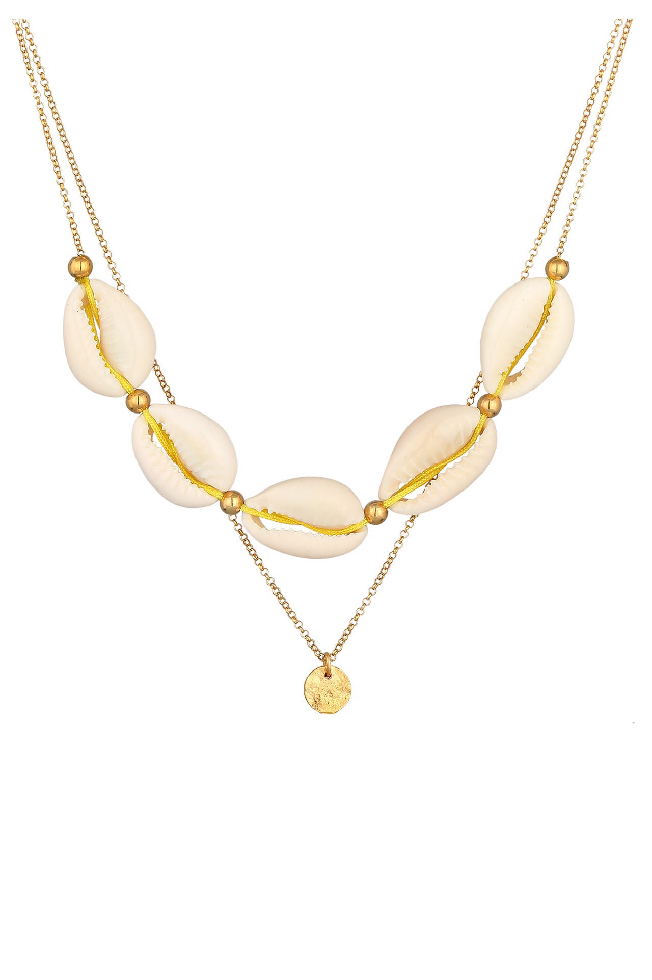 ELLI Kette Choker Layer Kauri Muschel Coin 925 Silber Gold, Bild 1