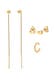 Ohrringe Durchzieher Earcuff Kugel (3 tlg.) Set 925 Silber Gold