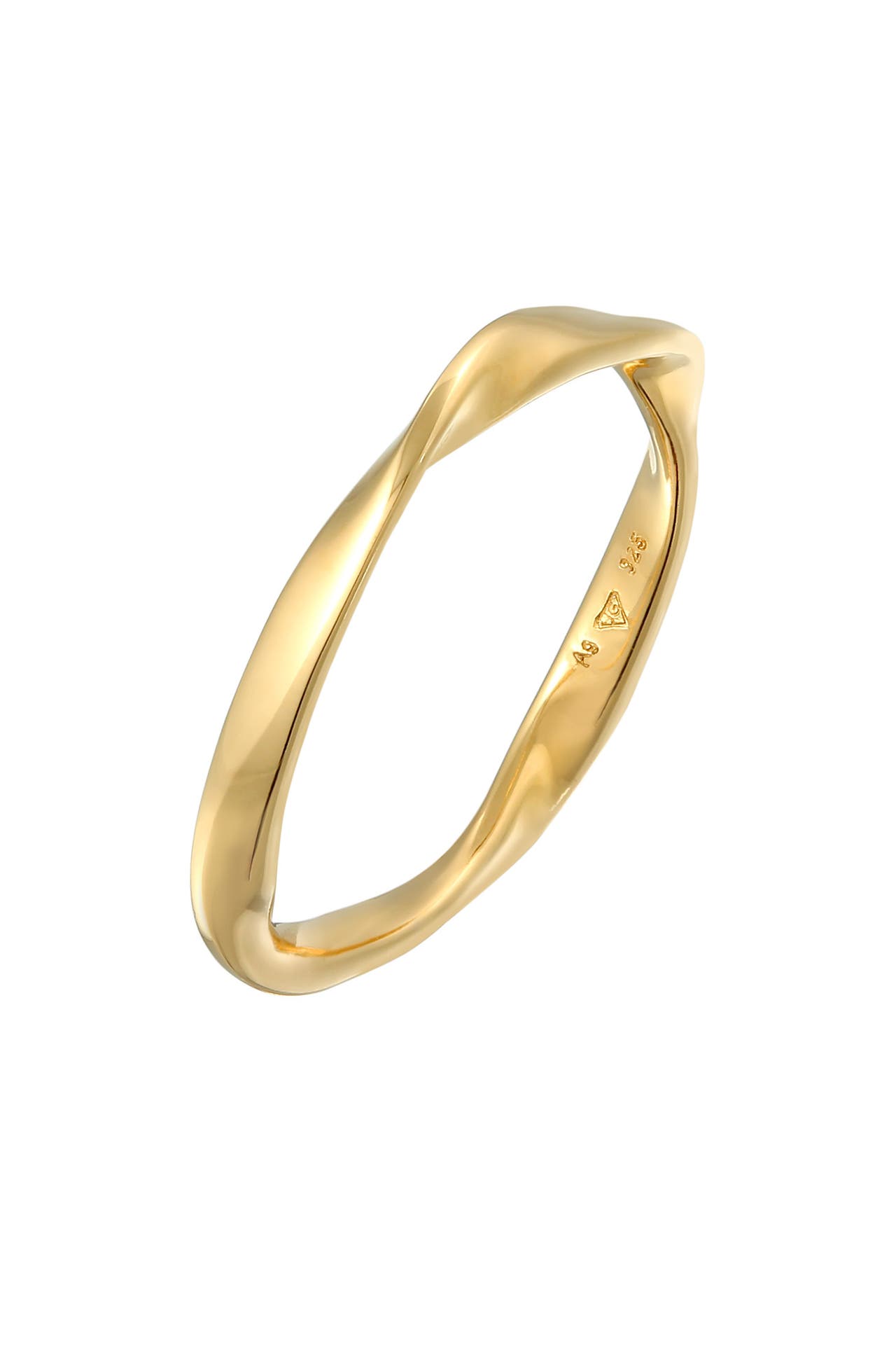 ELLI Ring Bandring Gedreht Stapelring Basic 925 Silber Gold, Bild 1
