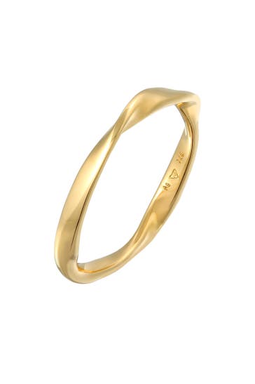 ELLI Ring Bandring Gedreht Stapelring Basic 925 Silber Gold