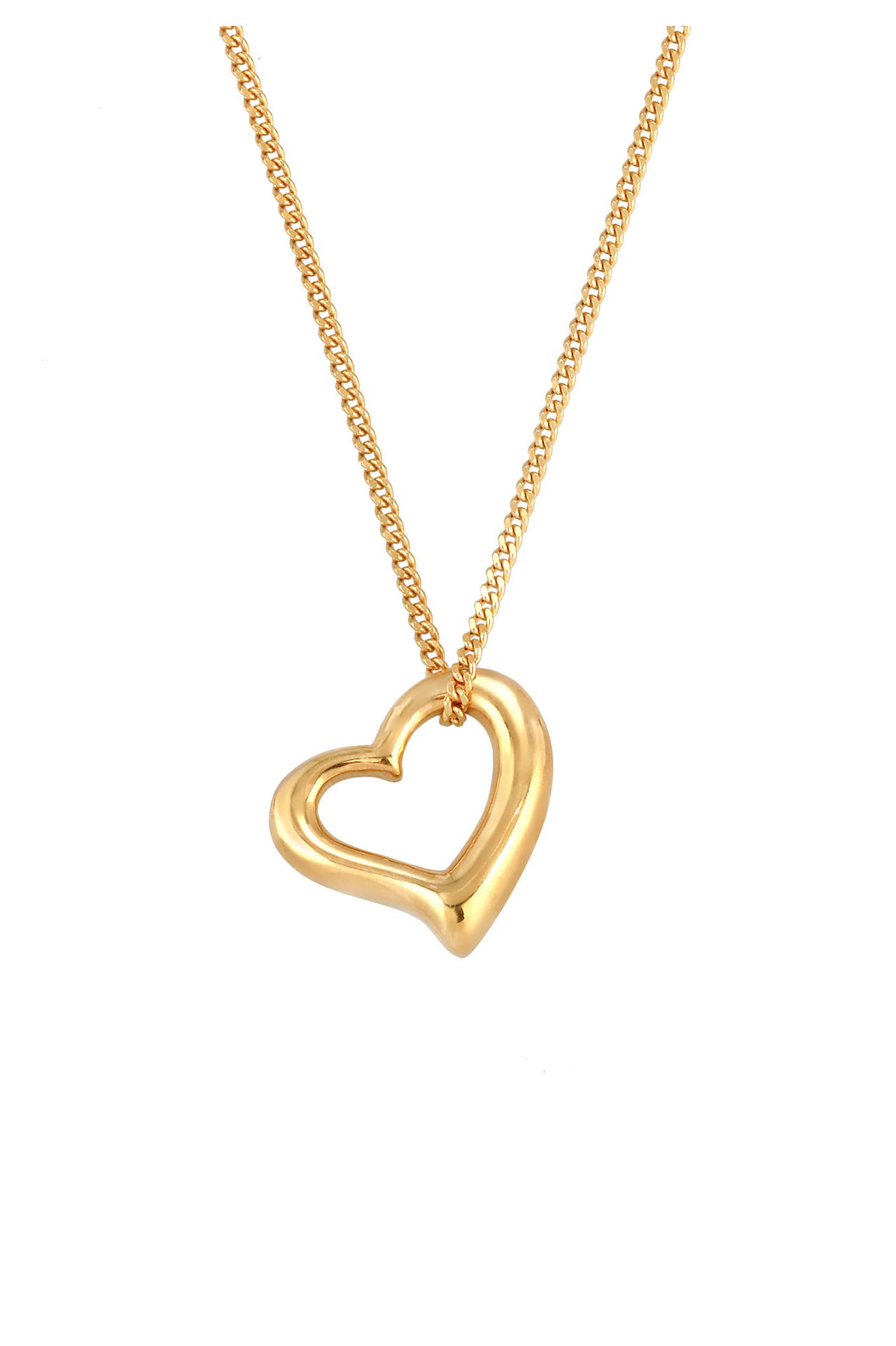ELLI Kette Herz Basic Cut Out 925 Silber Gold, Bild 1