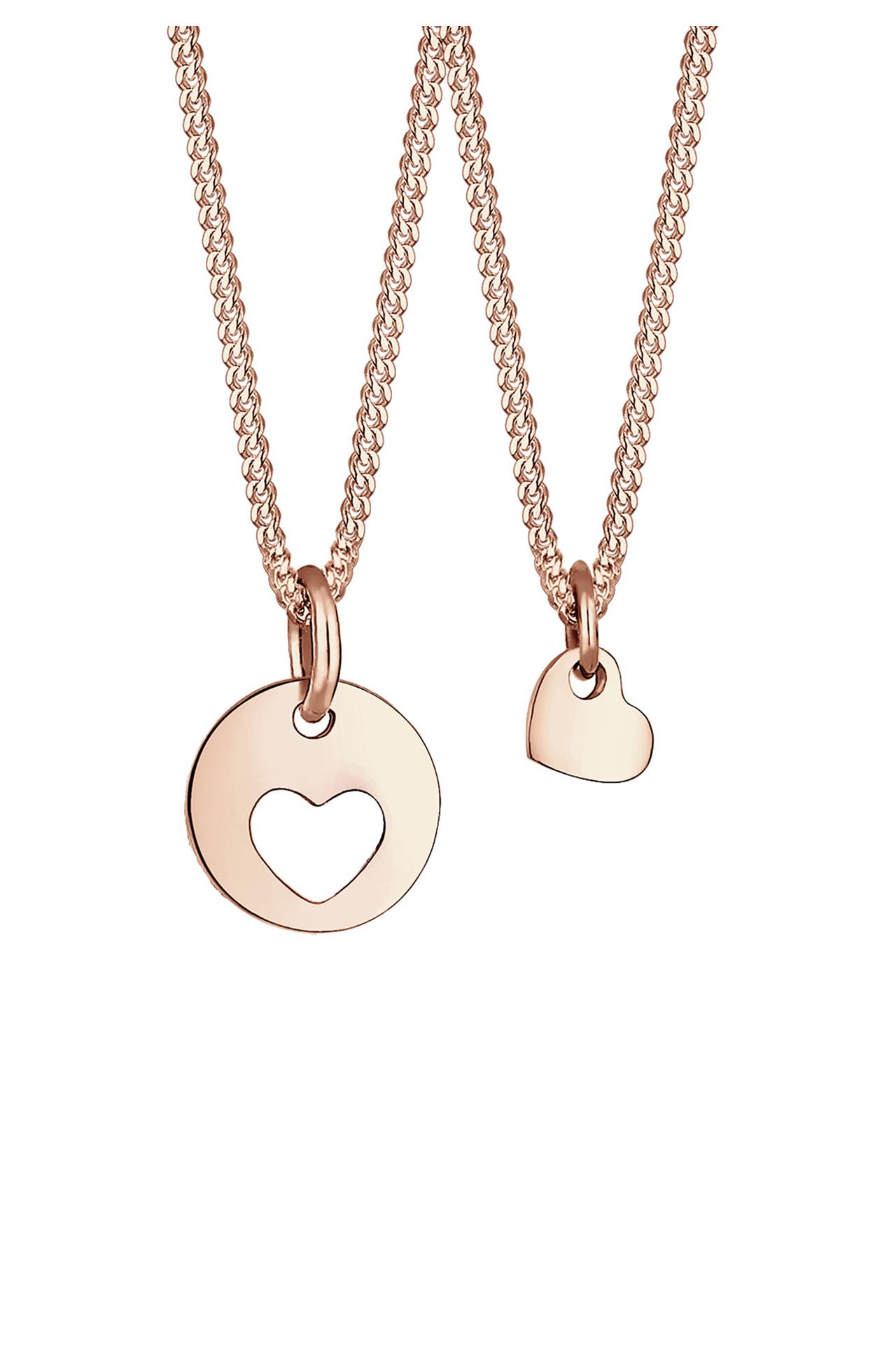 ELLI Kette Herz Mutter Kind Cut Out Münze 925 Silber Rosegold, Bild 1