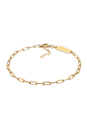 KUZZOI Armband Herren Gliederkette Oval 925 Silber Gold