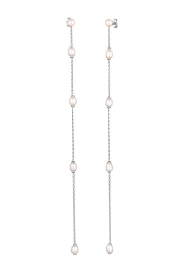 ELLI PREMIUM Ohrringe Ohrstecker Süßwasserzuchtperlen Weiß 925 Sterling Silber Silber