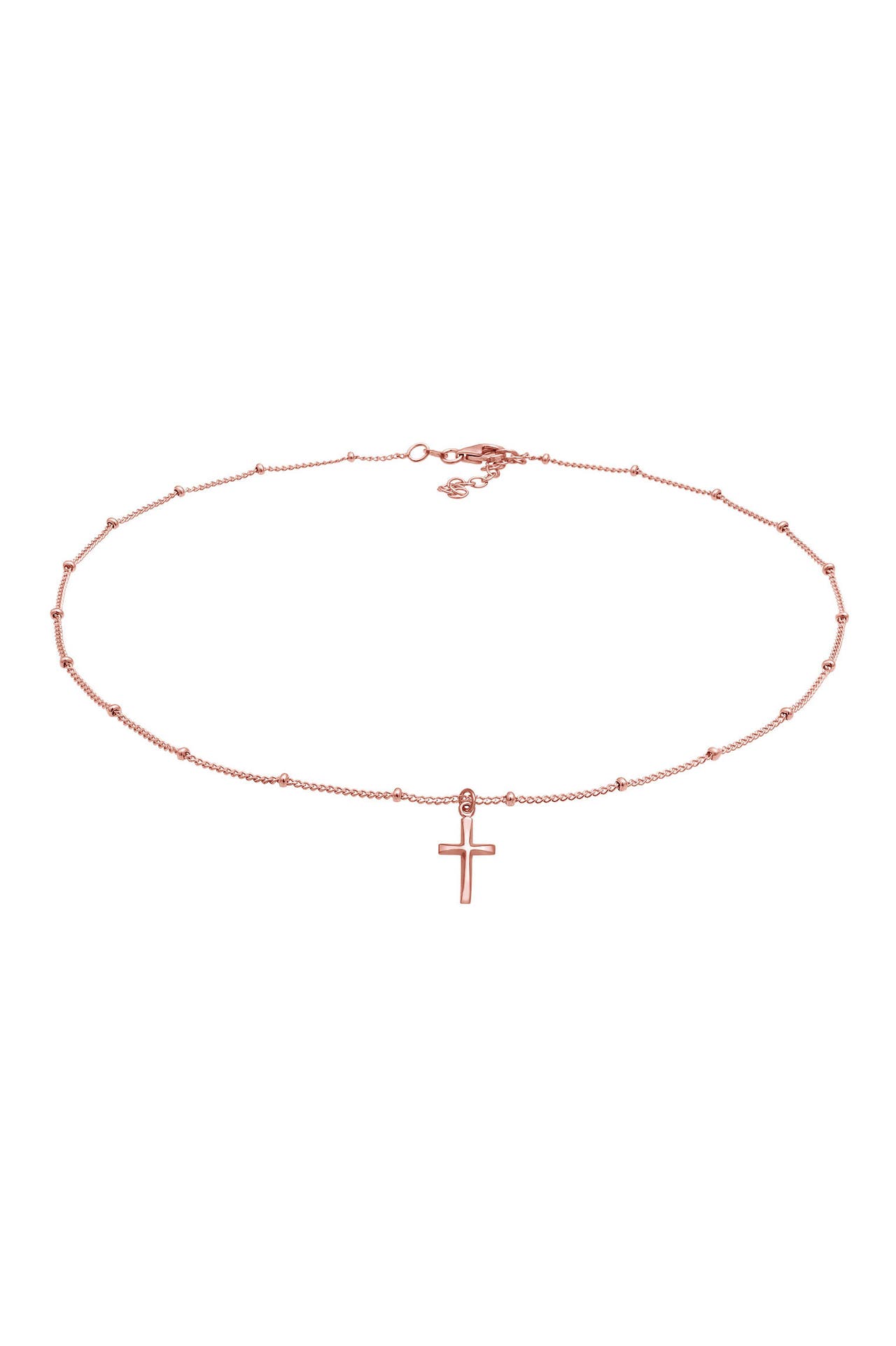 ELLI Kette Choker Kugelkette Kreuz Glaube Schmuck Geschenk 925 Silber Rosegold, Bild 1