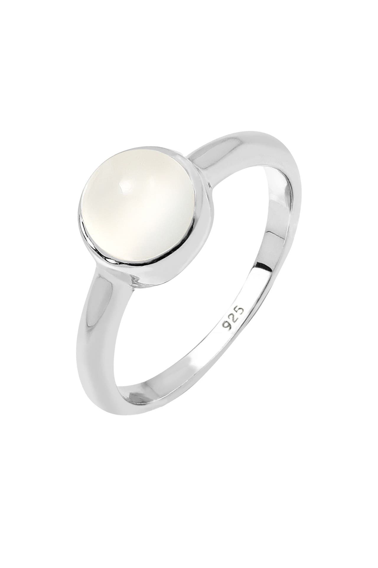 ELLI Ring mit Mondstein rund 925 Sterling Silber Weiß, Bild 1