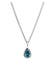 Kette Zirkonia Tropfen 925 Sterling Silber Blau