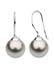Ohrringe Hänger Basic Synthetische Perle 925 Silber Grau