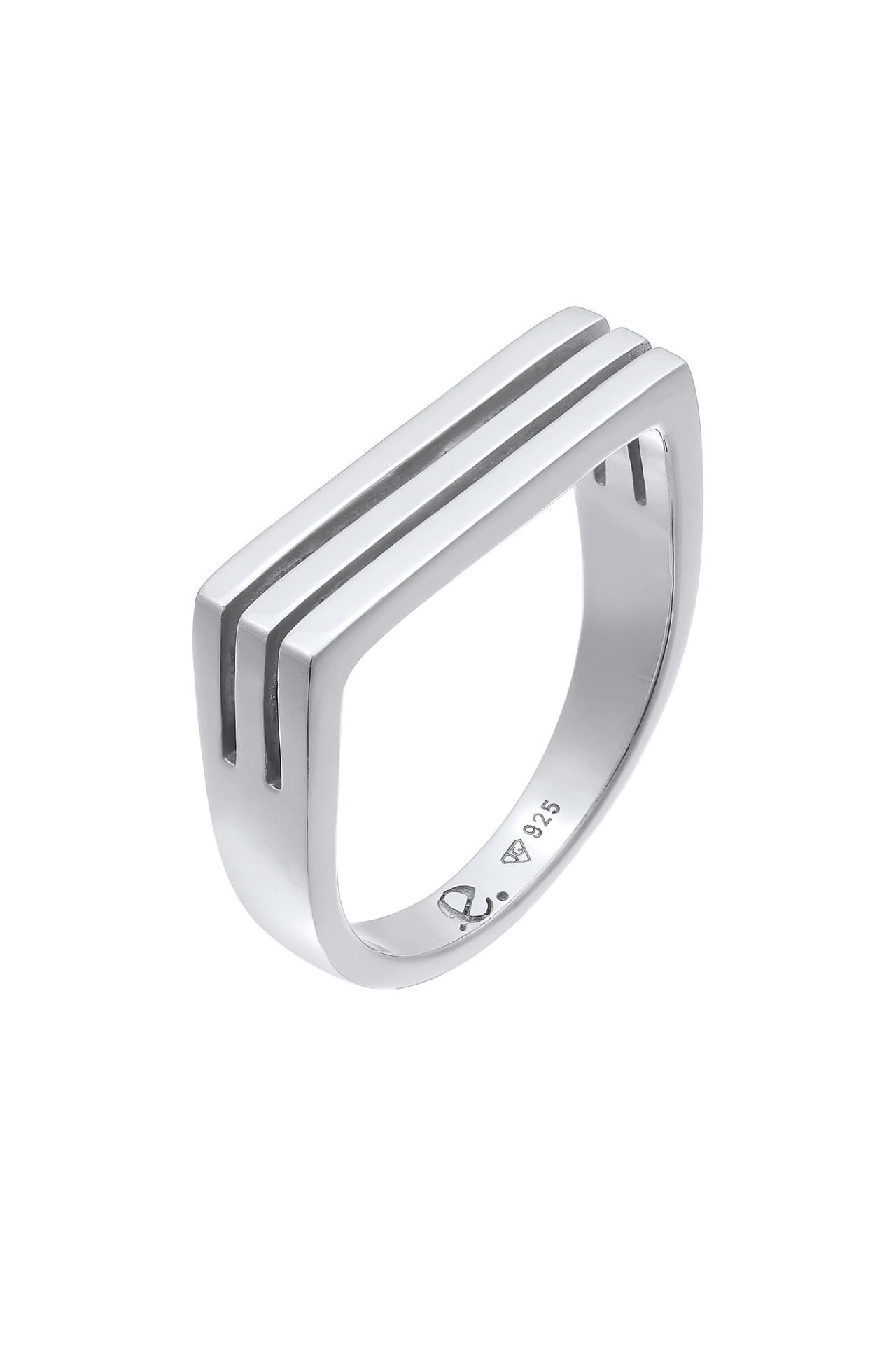 ELLI PREMIUM Ring Siegelring 925 Silber rhodiniert unisex, Bild 1