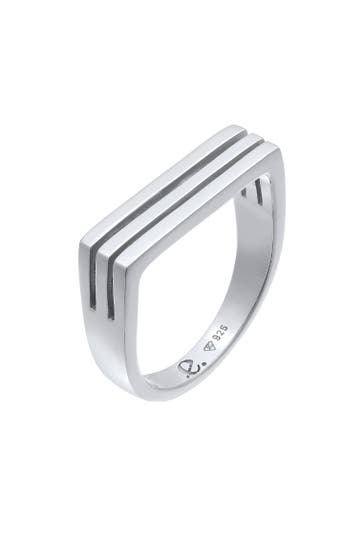 ELLI PREMIUM Ring Siegelring 925 Silber rhodiniert unisex
