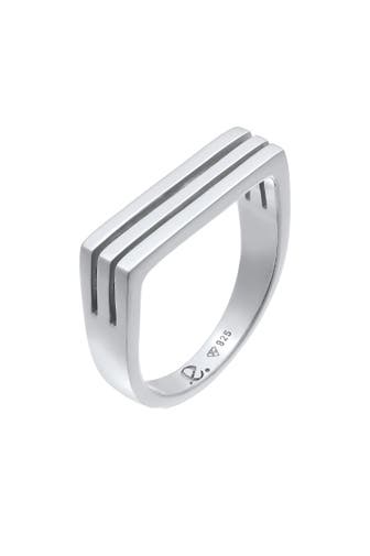 ELLI PREMIUM Ring Siegelring 925 Silber rhodiniert unisex