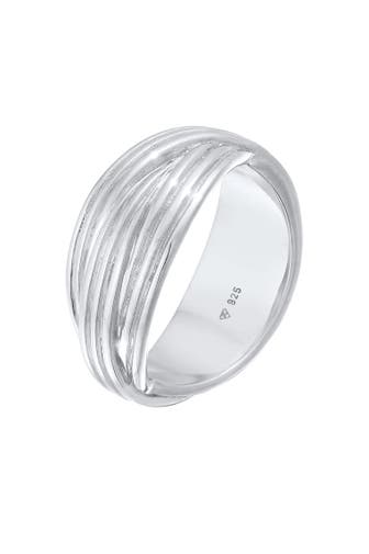ELLI PREMIUM Ring Wickelring Gerillt Modern 925 Silber Silber