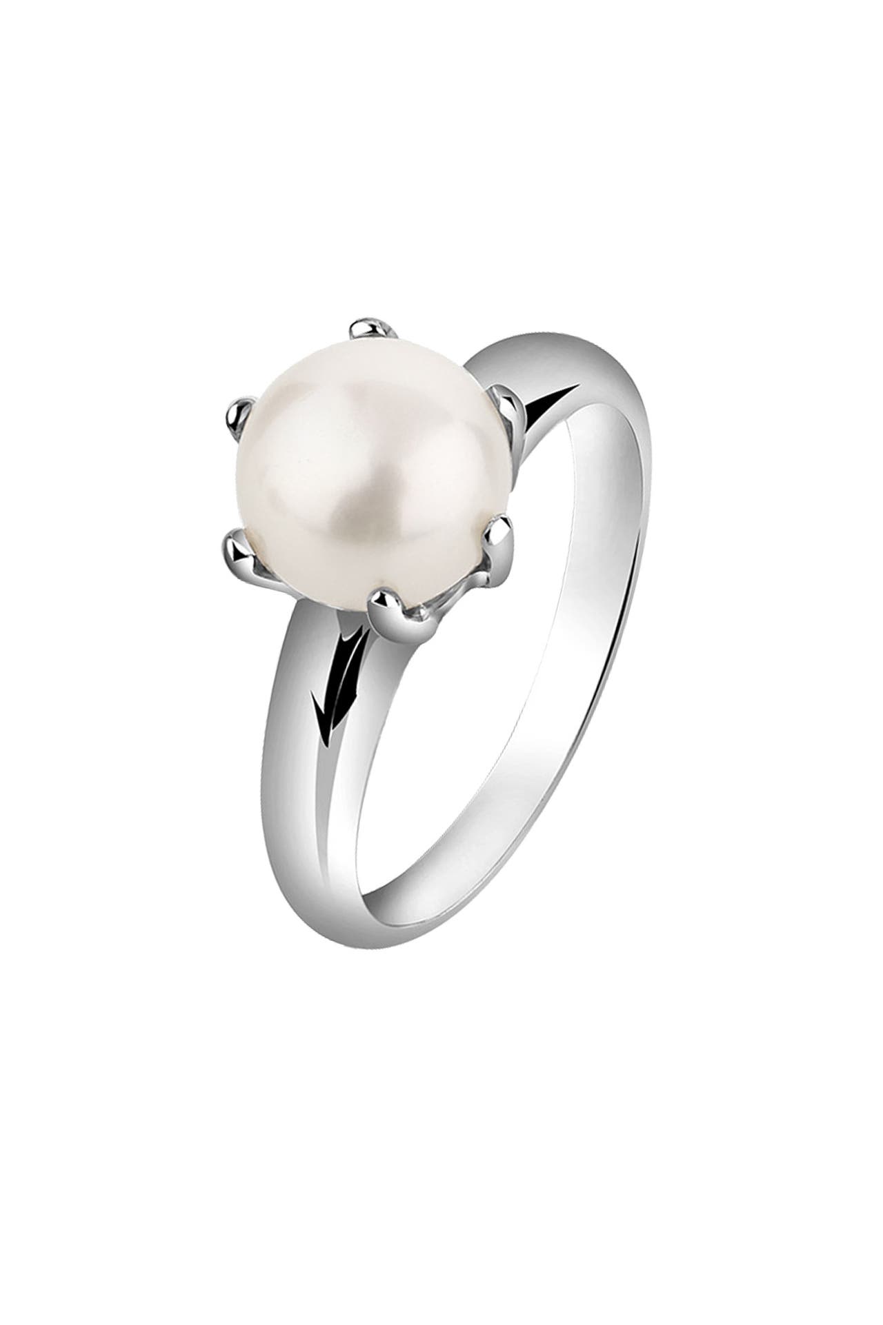 NENALINA Ring Süßwasserzuchtperle Klassik 925 Sterling Silber Silber, Bild 1