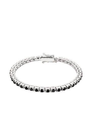 KUZZOI Armband Tennisarmband Zirkonia Weiß 925 Sterling Silber Schwarz
