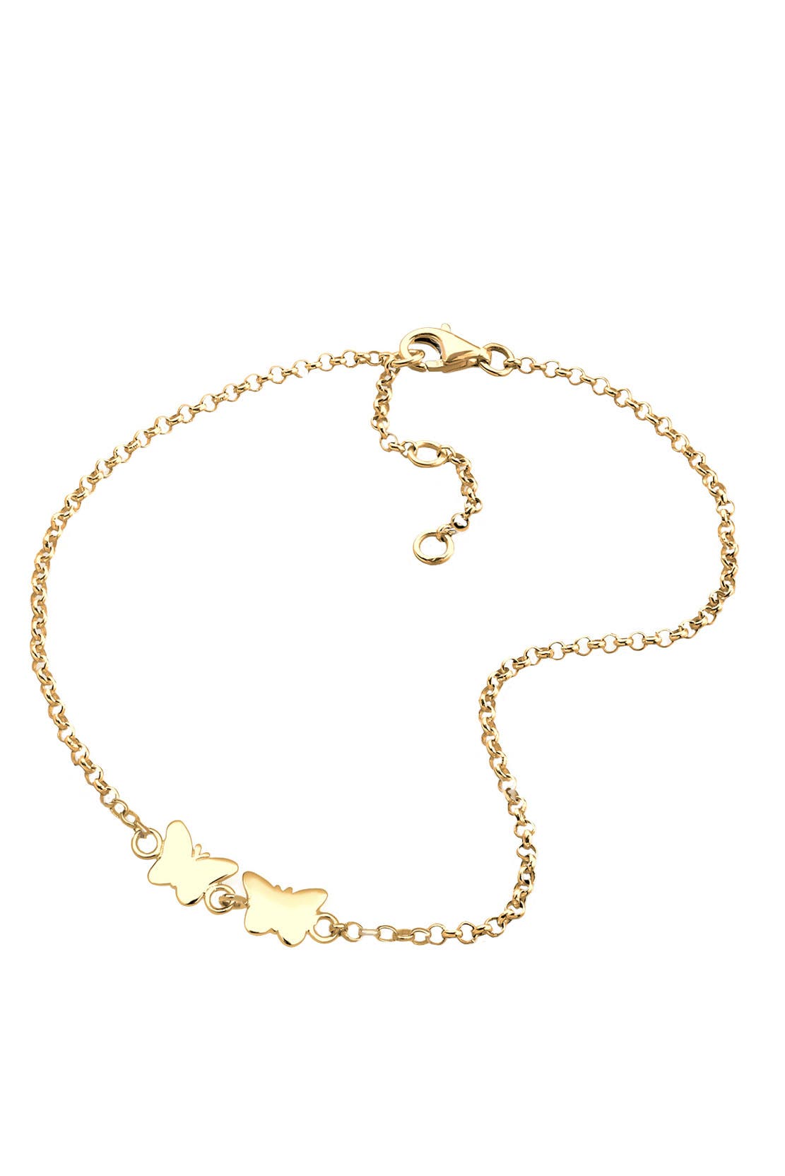 ELLI Fusskettchen Schmetterling 925 Sterling Silber vergoldet Gold, Bild 1