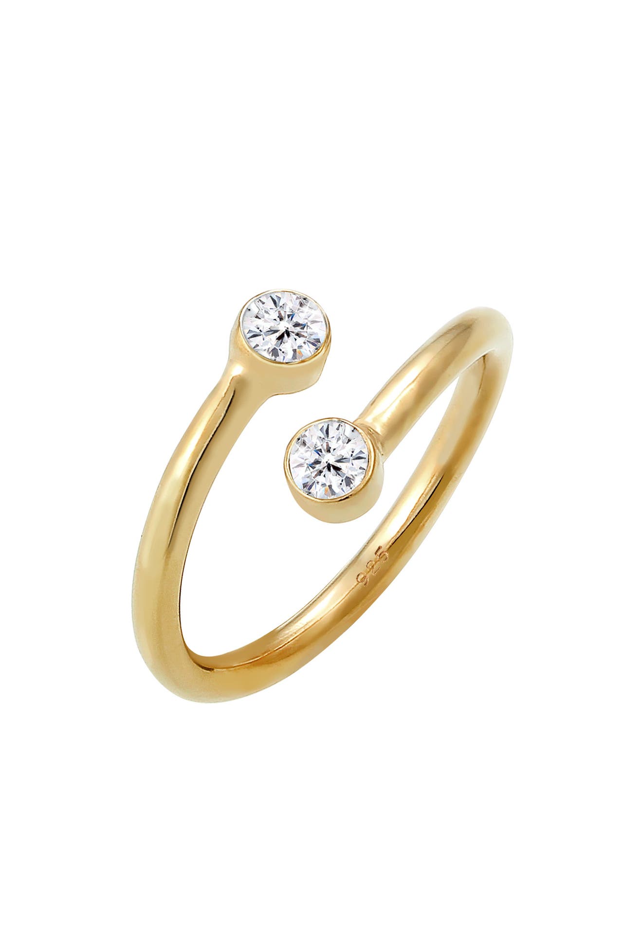 ELLI Ring Wickelring mit Kristallen von Swarovski® 925 Silber vergoldet Gold, Bild 1