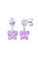 Ohrringe Kinder Schmetterling Kristalle Violette 925 Silber