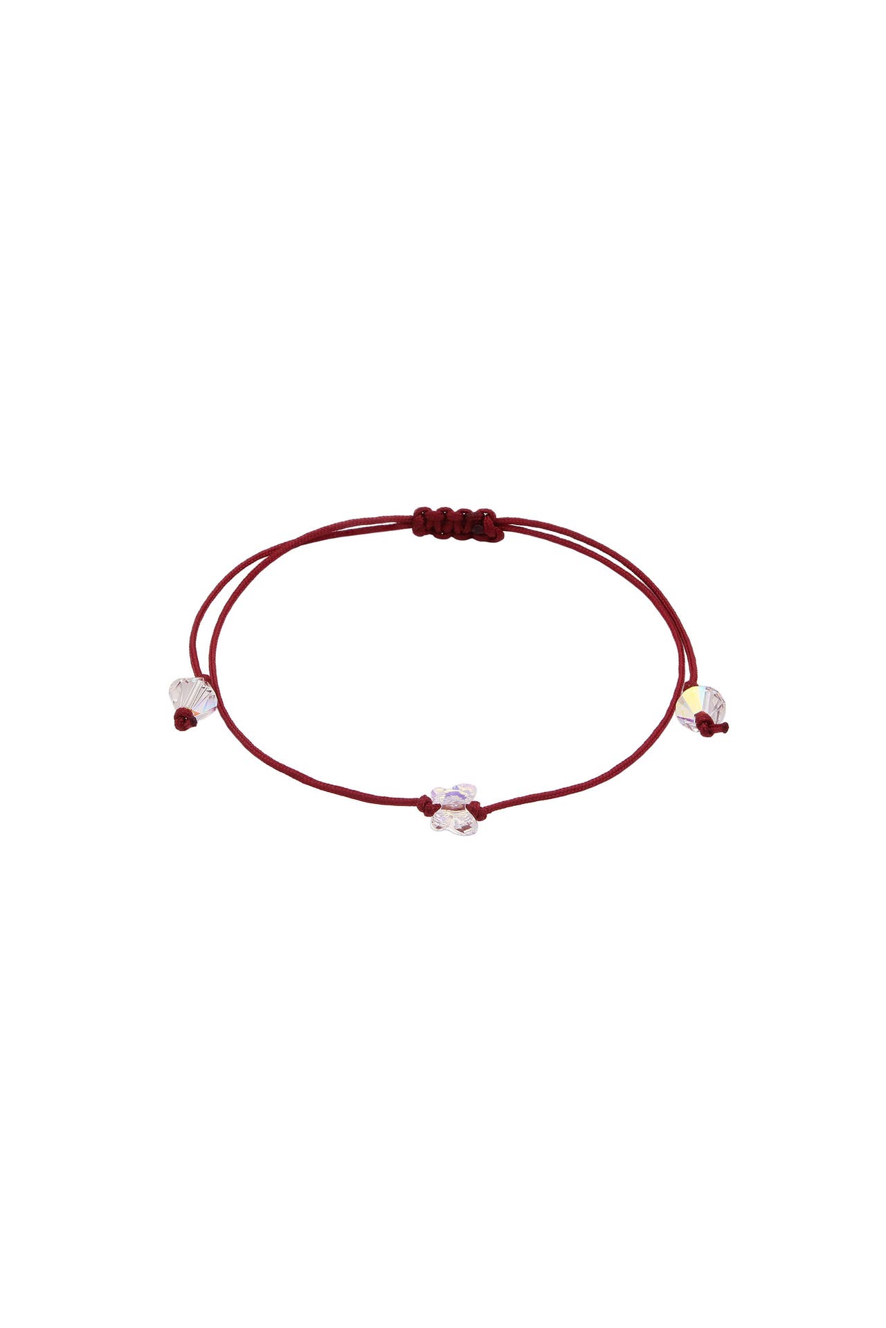 ELLI Armband Nylon Rot Schmetterling Weiß, mit Kristallen von Swarovski® Dunkelrot, Bild 1