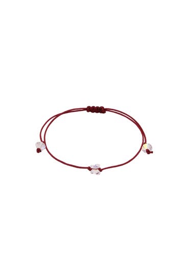 ELLI Armband Nylon Rot Schmetterling Weiß, mit Kristallen von Swarovski® Dunkelrot
